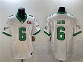 Men's Philadelphia Eagles #6 DeVonta Smith White 2025 Super Bowl LIX Patch F.U.S.E. Vapor Untouchable Limited Stitched Jersey,baseball caps,new era cap wholesale,wholesale hats